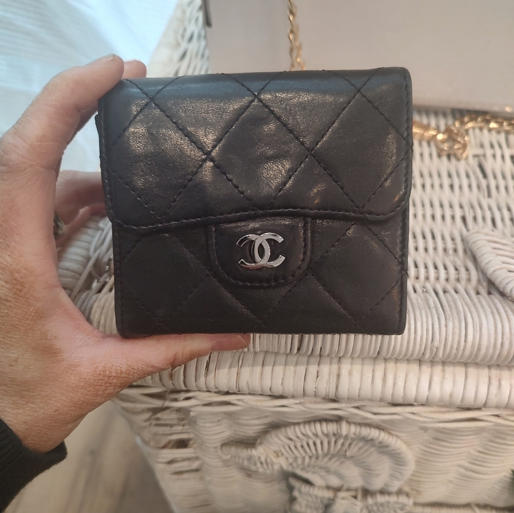 Authentic Chanel Mini Square Double Hook Compact … - image 7